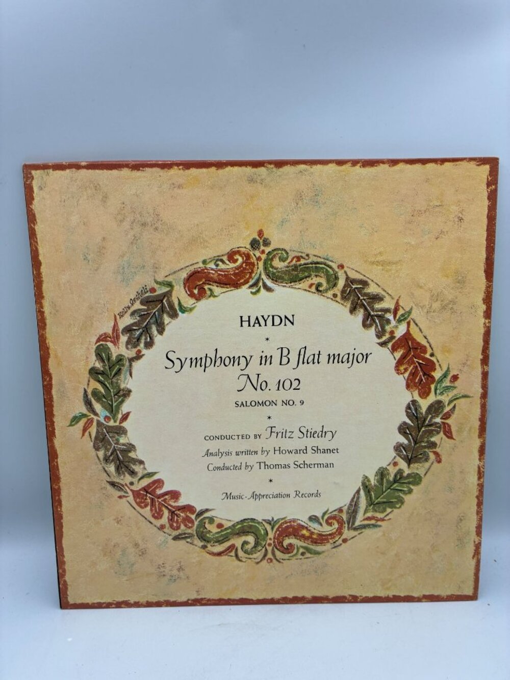 Franz Joseph Haydn Symphony No. 102 In B Flat Major Vinyl LP Fritz Stiedry 33RPM